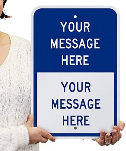 SmartSign "Customizable Vertical Blue Sign Template