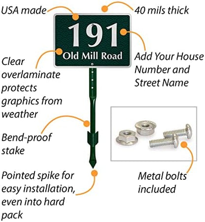 SmartSign Custom House Address Yard Sign with 18 inch Stake (Japanese Waves Background)