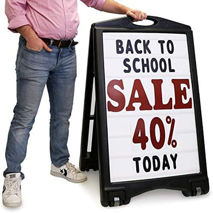 SmartSign BigBoss Pro Changeable Message Board (White) with 4 Inch and 9 Inch Letters and Numbers Kit