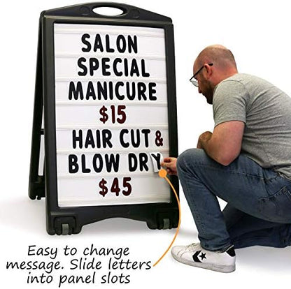 SmartSign BigBoss Pro Changeable Message Board (White) with 4 Inch Letters and Numbers Kit