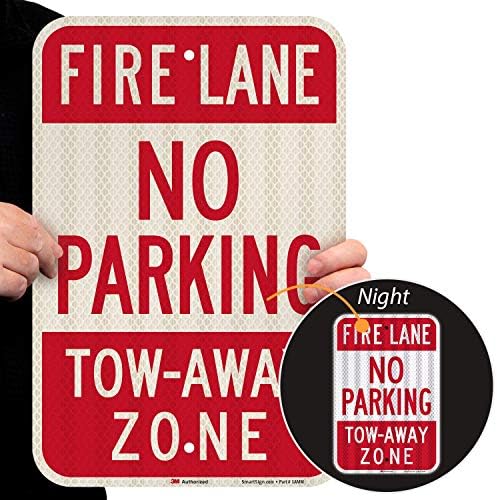 SmartSign - T1-1063-HI_12x18 Fire Lane - No Parking, Tow-Away Zone Sign