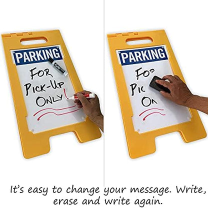 SmartSign - SF-0318-FB-25x12-DE "Parking" Blank Write-On Folding Floor Sign