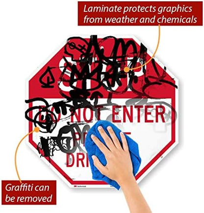 SmartSign - K-6767-HI-18o18 "Stop - Do Not Enter, Private Driveway" Sign