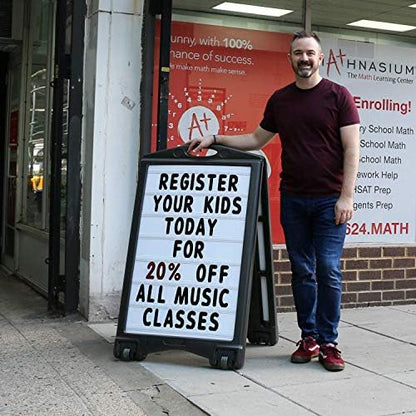 SmartSign BigBoss Pro Changeable Message Board (White) with 4 Inch Letters and Numbers Kit