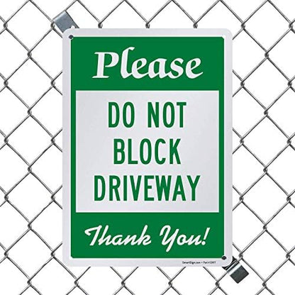 SmartSign Do Not Block Driveway Sign, Please Do Not Block Driveway Thank You Sign