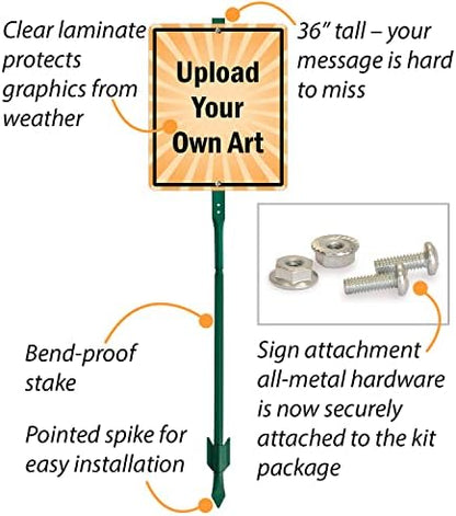 SmartSign Fully Custom Yard Sign with 3 foot Stake