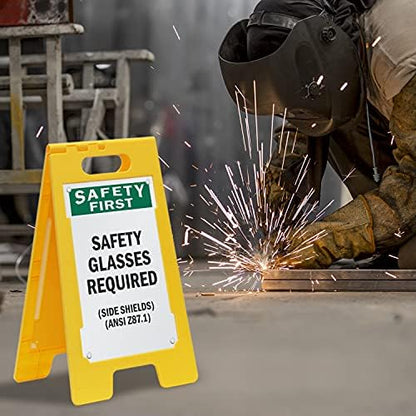 SmartSign “Safety First - Add Your Own Wording Here” Custom Two-Sided Folding Floor Sign,