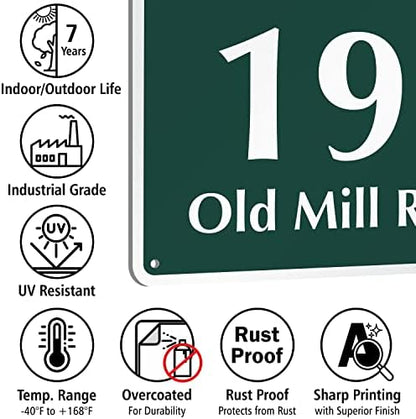 SmartSign  Custom House Number Address Sign  (Rectangular Design)