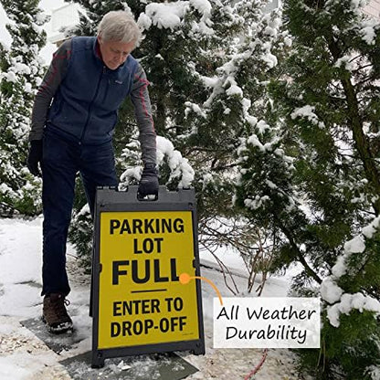 SmartSign  “Parking Lot Full - Enter To Drop-Off” Two-Sided BabyBoss A-Frame Sign Kit