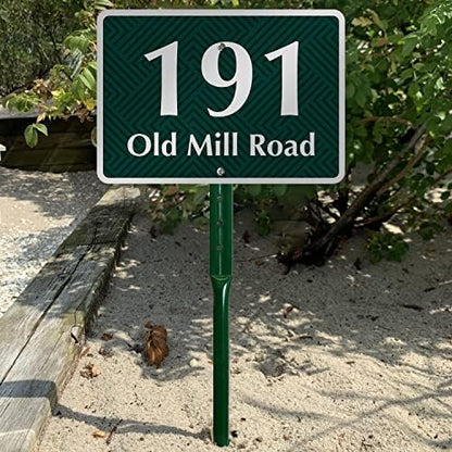 SmartSign Custom House Address Yard Sign with 18 inch Stake (Seamless Crossing Background),