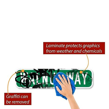 SignoGrafx Customize Your Own Green Street Sign with Left Arrow I 6" x 24"