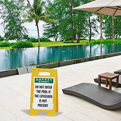 SmartSign “Safety First - Add Your Own Wording Here” Custom Two-Sided Folding Floor Sign,
