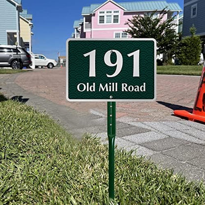 SmartSign Custom House Address Yard Sign with 18 inch Stake (Japanese Waves Background)