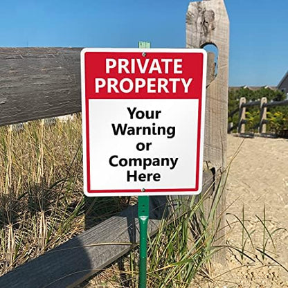 SmartSign  “Private Property” Custom Yard Sign & Stake Kit-Add Warning