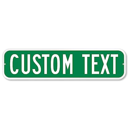 SignoGrafx Customize Your Own Green Street Sign | 6" x 24"