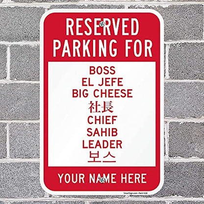 SmartSign Custom "Reserved Parking for" Funny/Novelty Sign - Add Name
