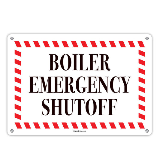 Boiler Emergency Shutoff Sign