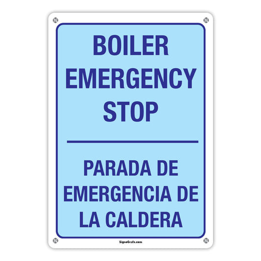 Boiler Emergency Stop Sign