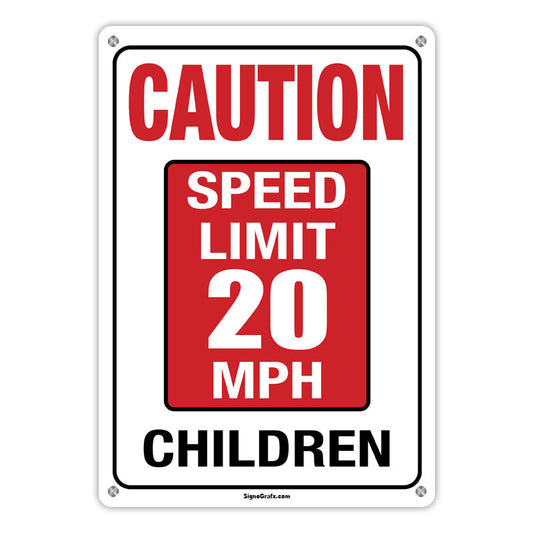 Caution! Speed Limit 20 MPH
