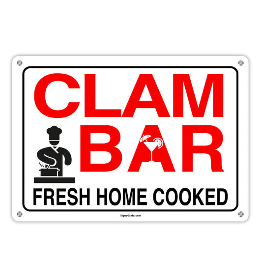 Clam Bar Fresh Home Cooked Kitchen Sign