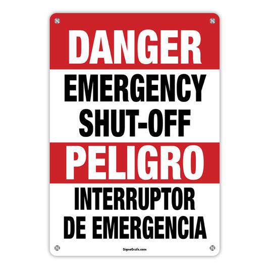 Danger Emergency Shut-Off Sign