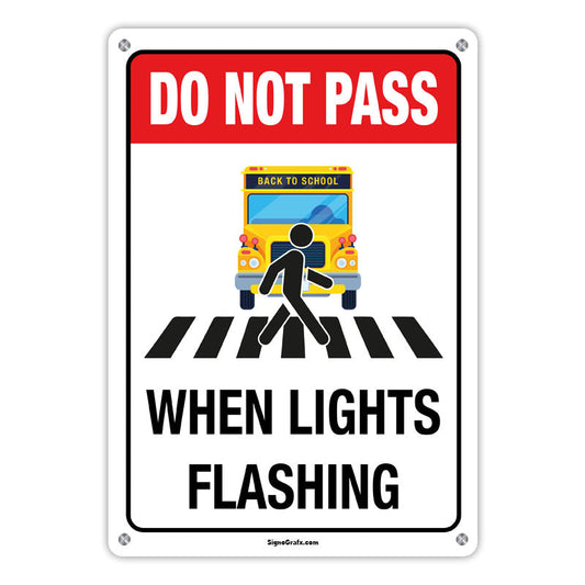 Do not pass when lights flashing Sign