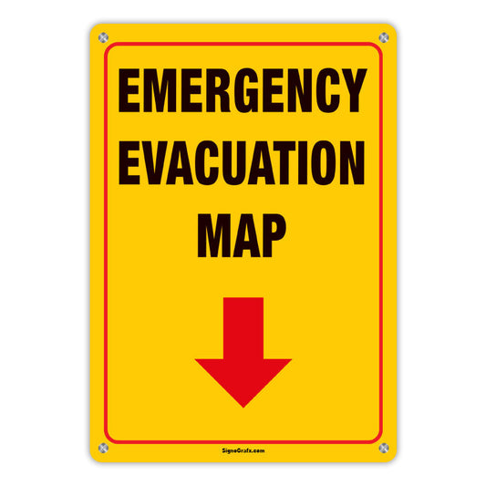 Emergency Evacuation Map Sign