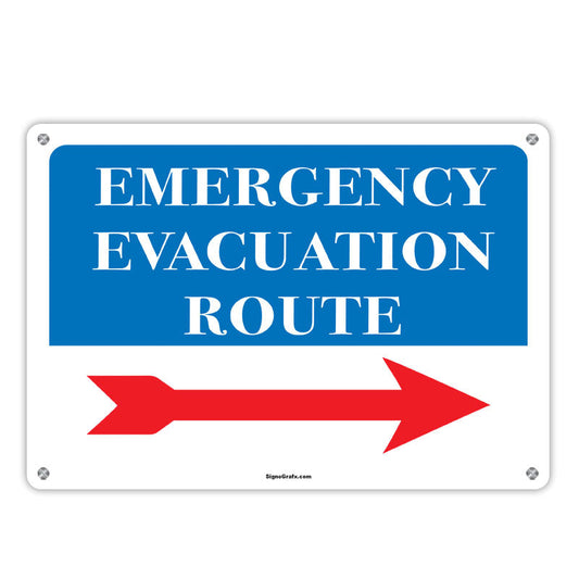 Emergency Evacuation Route Sign