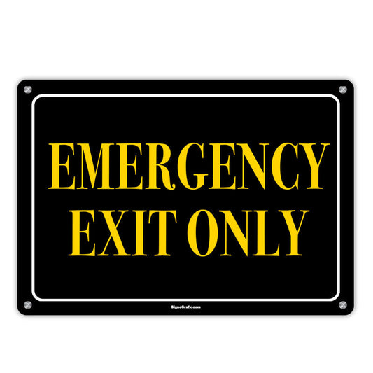 Emergency Exit Only Sign