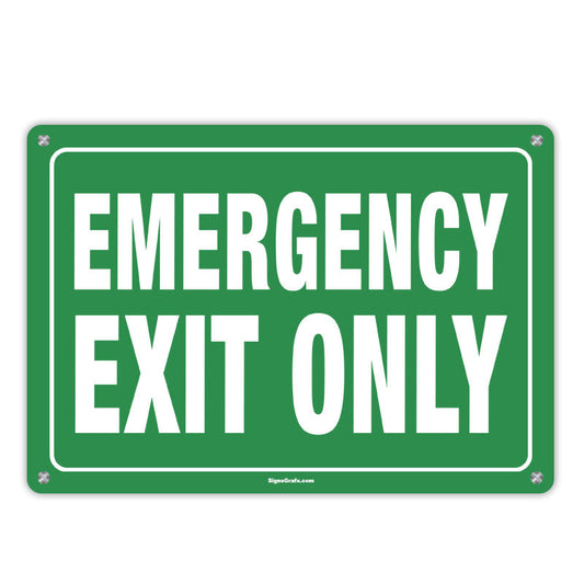 Emergency Exit Only Sign