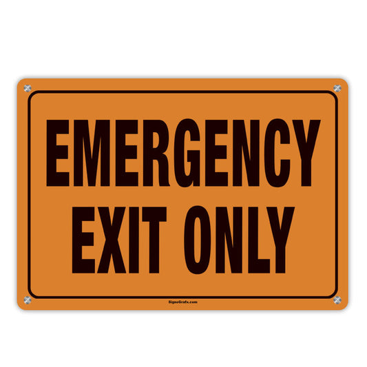 Emergency Exit Only Sign