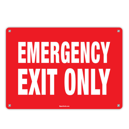 Emergency Exit Only Sign