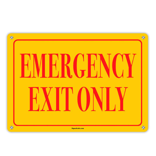 Emergency Exit Only Sign