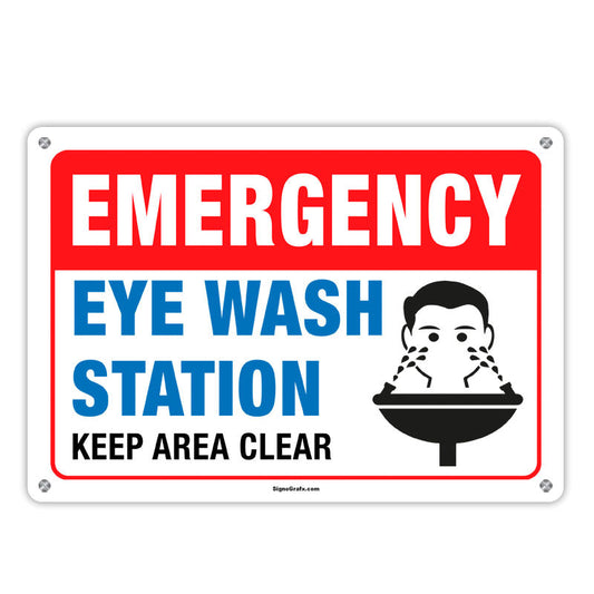 Emergency Eye Wash Station 
Keep Area Clear Sign