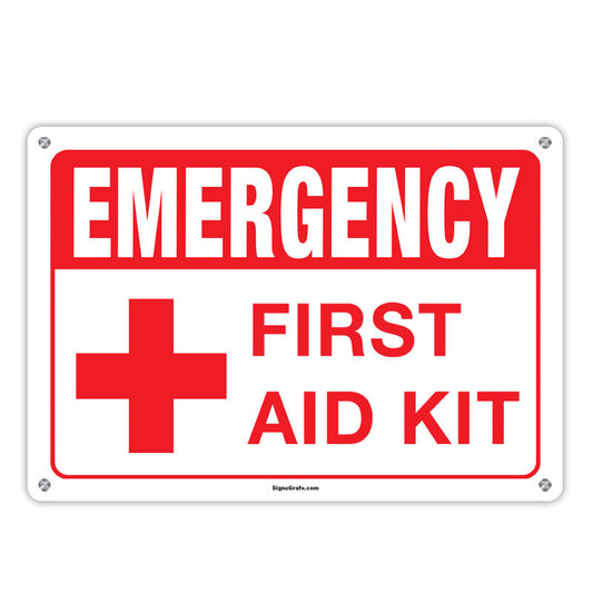 Emergency First Aid Kit Sign