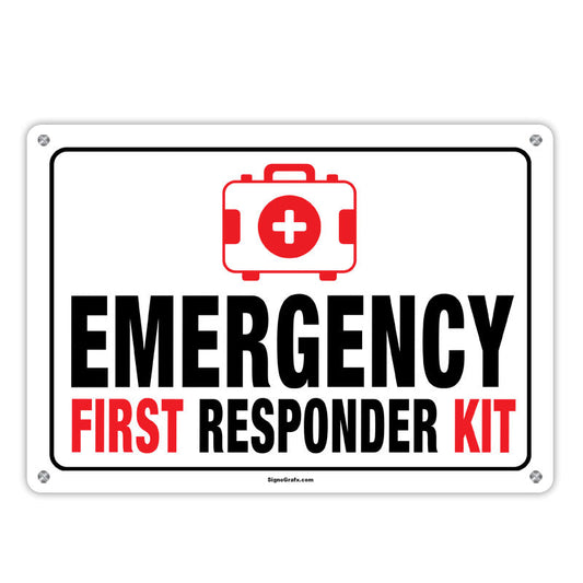 Emergency First Responder Kit Sign (Horizontal)