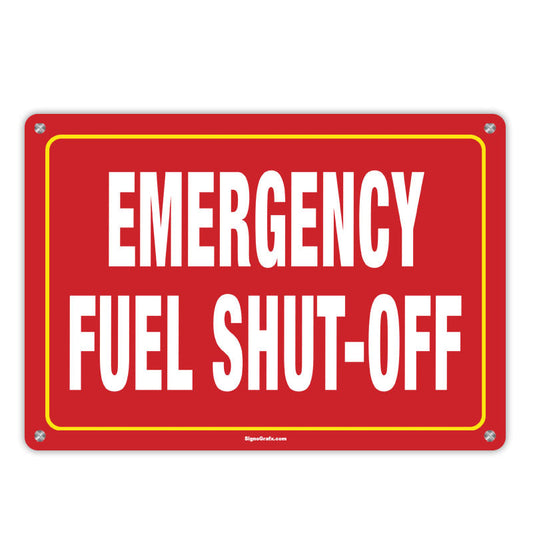 Emergency Fuel Shut Off Sign