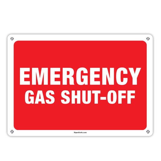 Emergency Gas Shut-Off Sign