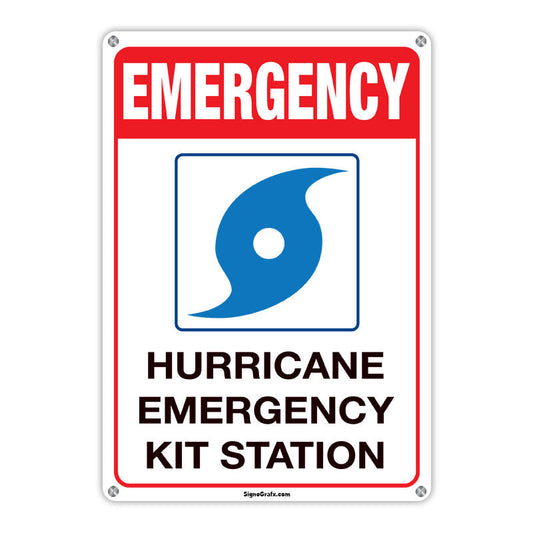 Emergency 
Hurricane Emergency Kit Station  Sign