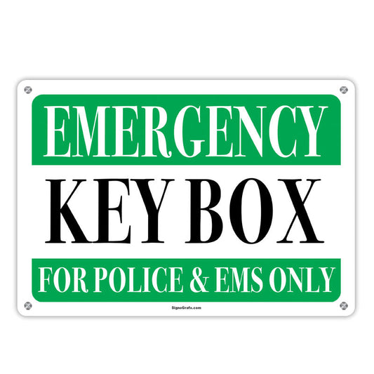 Emergency Key Box For Police  And Ems Only Sign