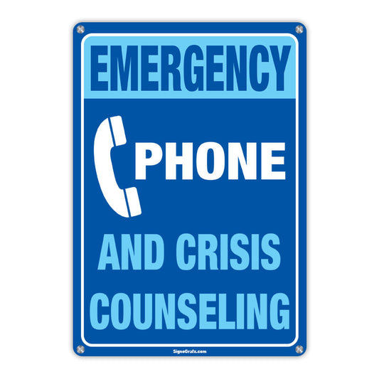 Emergency Phone And Crises Counseling   Sign