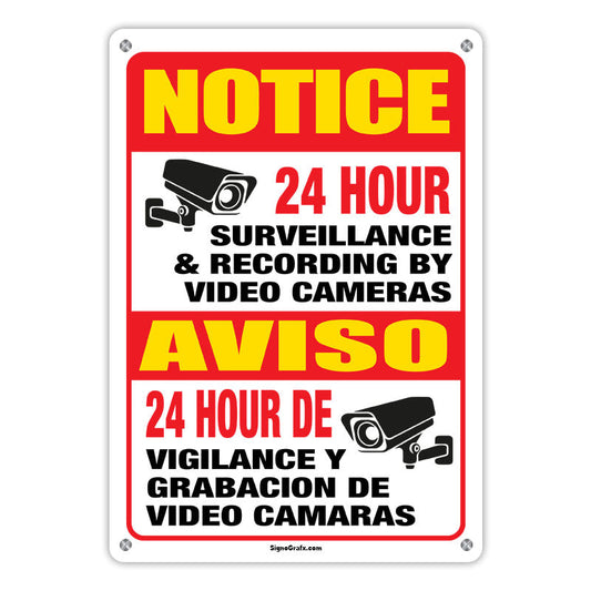 Notice  Monitored By Video Camera Sign