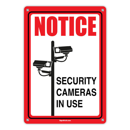 Notice Security Cameras And Audio Recording In Use Sign
