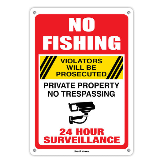 No Fishing Violators Will Be Prosecuted Sign