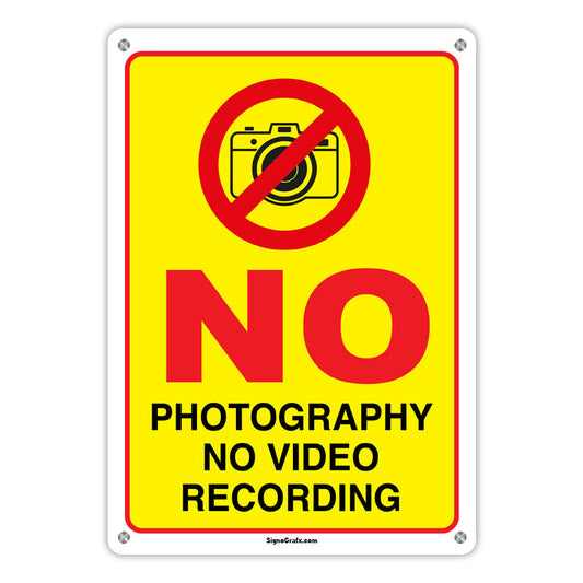 No Photography No Video Recording Sign