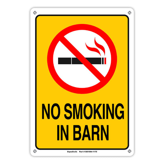 Campground Sign, Park Sign & Guide Sign: No Smoking In Barn