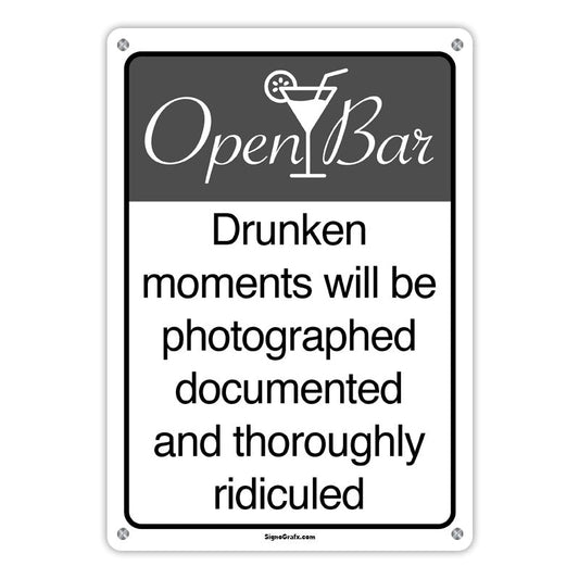 Open Bar! Policy: You Bring own Beer sign