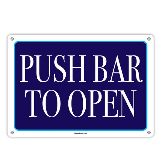 PUSH BAR TO OPEN LABEL FOR ENTER / EXIT