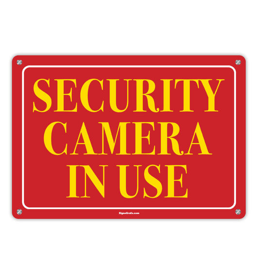 Security Camera In Use Sign