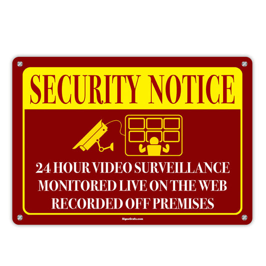 Security Notice  Property Is Alarmed And Monitored
 By  Surveillance Sign